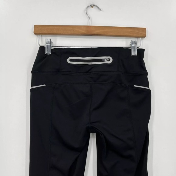 Athleta Leggings Women's Size S Black Elastic Waist Logo Skinny Ankle Zip - Picture 8 of 10